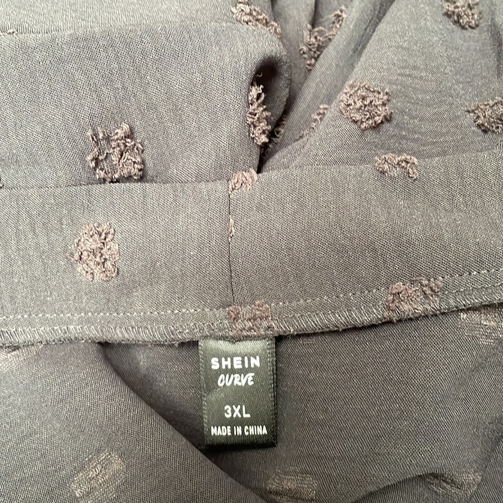 Deep Black Sheer Swiss Dot Kimono Cardigan Blouse - Picture 8 of 9